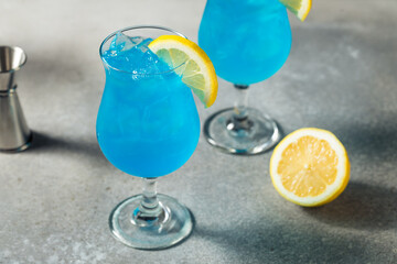 Refreshing Boozy Blue Hawaii Cocktail