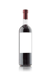 Bottiglie vetro sfondo bianco isolato