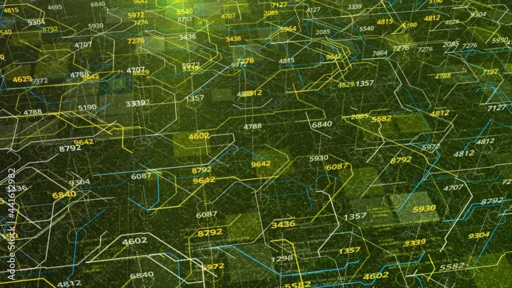 Poster seamless loop motion graphics background, abstract futuristic electronic circuit board. animation. e