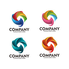 colorful letter initial G logo design. letter G abstract modern	