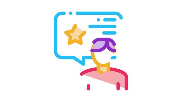 Man Bonus Consultant Icon Animation. color Man Bonus Consultant animated icon on white background