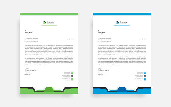 Abstract corporate business letterhead design, Modern letterhead design template