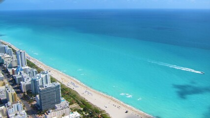 Aerial view of Mid-Beach, Miami Florida. 