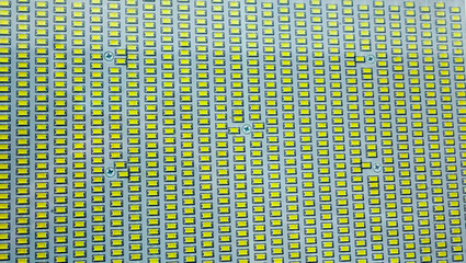 Close-up of LEDs on the panel of the spotlight.