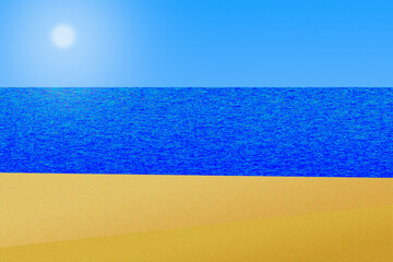 Digital illustration of a sunny beach