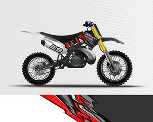 Motocross motorcycle wrap decal and vinyl sticker design with abstract background. - obrazy, fototapety, plakaty