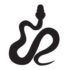 Black celestial silhouette snake. Isolated symbol. Vector illustration
