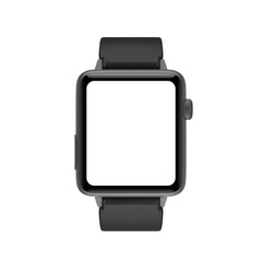 Black Modern Smart Watch Mockup with Starp and Blank Screen for Your Design. 3d Rendering