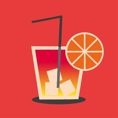 red cocktail with orange