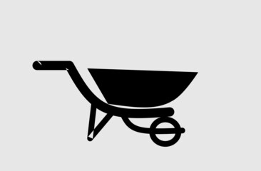 Vector stock of a wheelbarrow for transporting materials