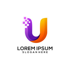 Logo u letter colorful gradient