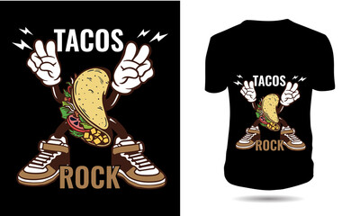 Tacos rock tshirt design template