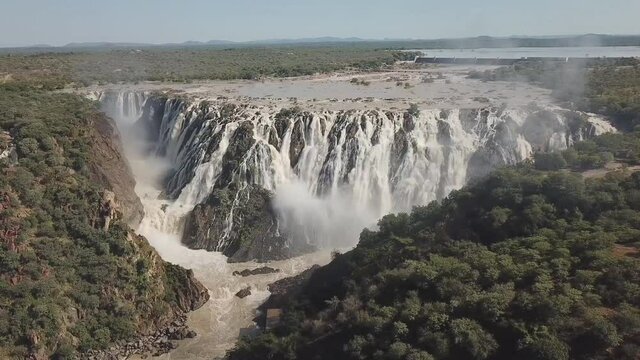 The beautiful Ruacana falls on the border of Namibia and Botswana.