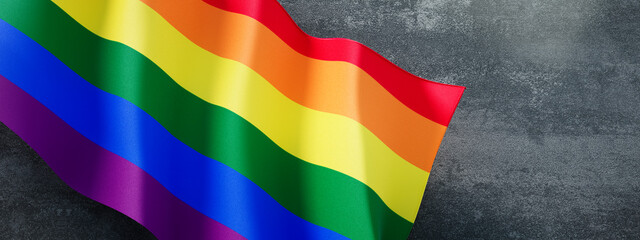 Rainbow waving flag movement lgbtq+	
