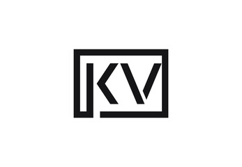 Obraz premium KV letter logo design
