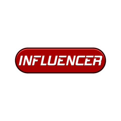 Influencer sign button isolated on white background