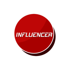Influencer sign button isolated on white background