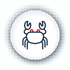 Line Crab icon isolated on white background. Colorful outline concept. Vector
