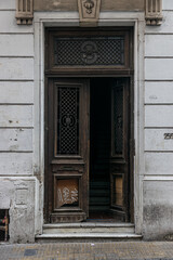 Door of a house in the streets of Buenos Aires, Argentina