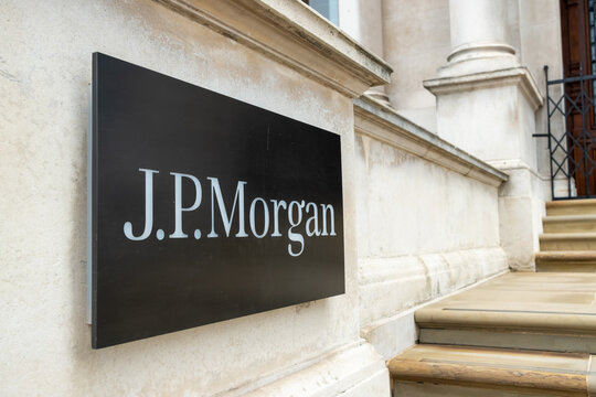 London- JP Morgan building, City of London. An American investment bank and financial services company. 