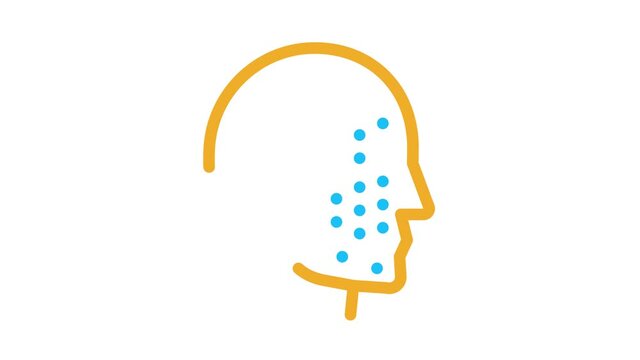 Face Part Scan Icon Animation. color Face Part Scan animated icon on white background