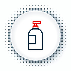 Line Dishwashing liquid bottle icon isolated on white background. Liquid detergent for washing dishes. Colorful outline concept. Vector