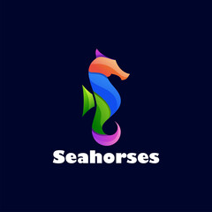 Seahorses colorful logo design