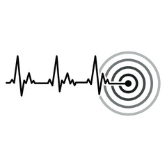 pulsation, wave icon, earthquake sign, rate symbol
