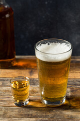 Refreshing Boozy Chicago Handshake Beer and a Shot