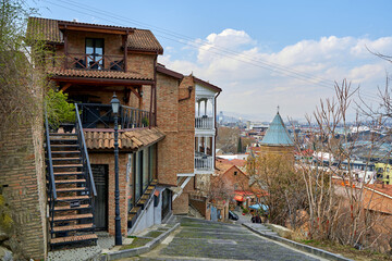 City landscape, architecture of the old cozy city of Tbilisi