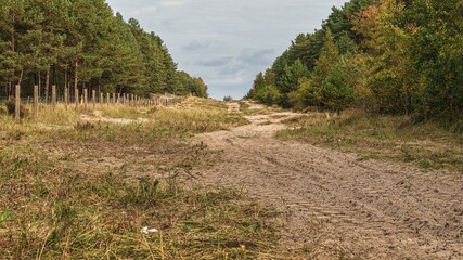 The no man's land on the border between Ahlbeck in Germany and Swinoujscie in Poland