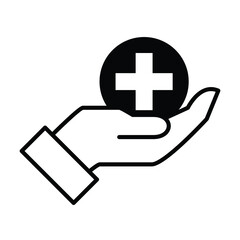 medical service of health care center, medical helping, helping hand to recievers