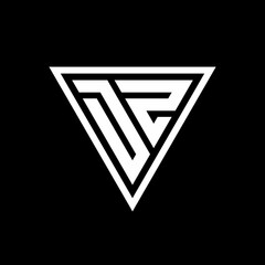 DZ Logo monogram with triangle shape designs template