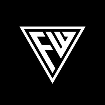 FW Logo monogram with triangle shape designs template