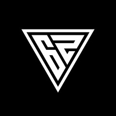 GZ Logo monogram with triangle shape designs template