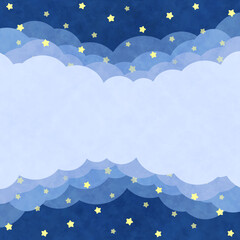 雲の背景　正方形　星空　水彩風