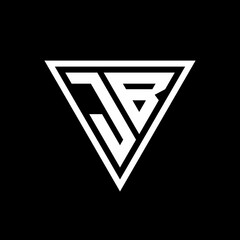 JB Logo monogram with triangle shape designs template