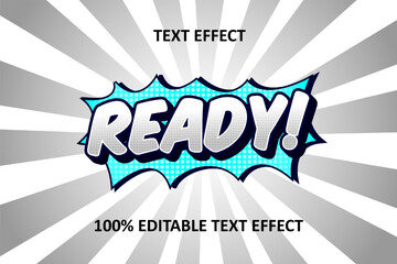 Editable Text Effect silver blue cyan comic