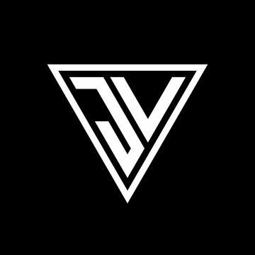 JV Logo monogram with triangle shape designs template