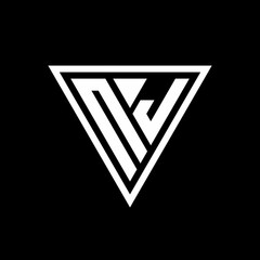 NJ Logo monogram with triangle shape designs template