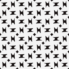 Simple shapes repeated pattern. White background and abstract checkered shapes.