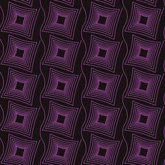 Pink spirals. Vector seamless spirals and black background.