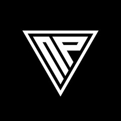 NP Logo monogram with triangle shape designs template © Gariss