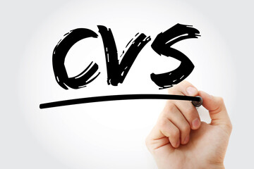 CVS - Concurrent Versions System acronym with marker, technology concept background
