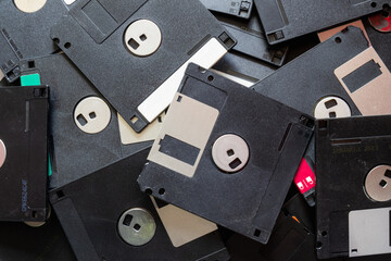 A square floppy disk is a magnetic disk for storing data in an old computer with a small capacity,...