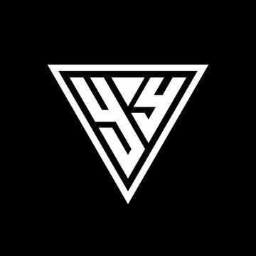 YY Logo monogram with triangle shape designs template