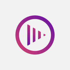 play music logo design template. play illustration vector