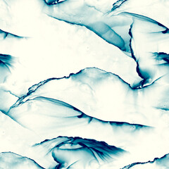 Naklejka premium Alcohol blue ink seamless background. Abstract