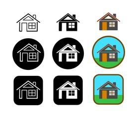 home icons, with different styles, business card address icons, social networks