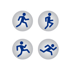 vector illustration sign symbol people icon athlete silhouette runner graphic design speed man fitness healthy human race button activity training figure marathon poster energy background motion frame